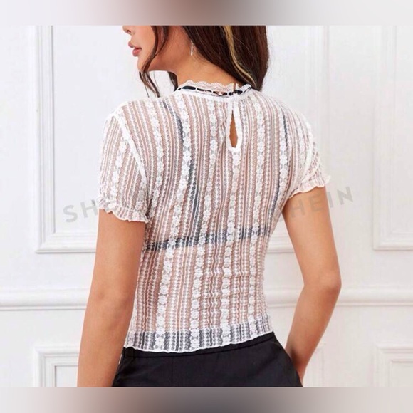 White Mesh Top - Picture 2 of 5